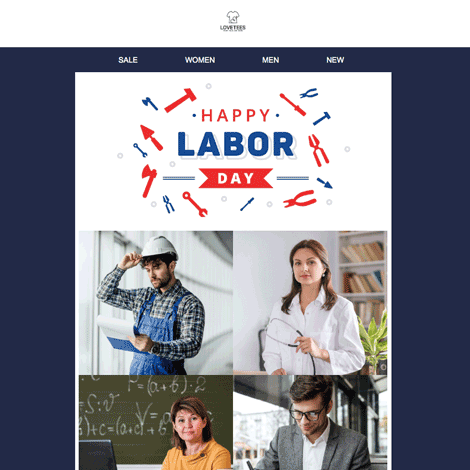 Labor Day Illustrated Tools For Workers Template
